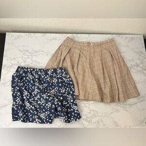 Set of 2 Wonder Nation Members Mark Girls Blue Shorts Uniform Skirt Sz 10/12​